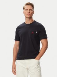 Beverly Hills Polo Club T-Shirt P-SS26M-TS414000 Granatowy Regular Fit. Niebieskie koszulki polo męskie Beverly Hills Polo Club, m, bez wzorów, z bawełny, bez ramiączek. Za 129.99 zł.