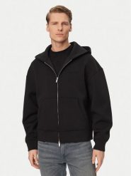 Calvin Klein Bluza LV04RE218G Czarny Relaxed Fit. Czarne bluzy bez kaptura męskie CALVIN KLEIN, m, z syntetyku. Za 649.99 zł.