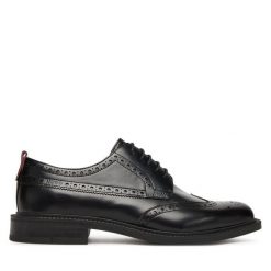 Półbuty HUGO. Czarne buty wizytowe męskie Hugo, bez zapięcia. Za 629.99 zł.