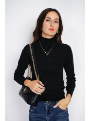 ASSUILI Golf w kolorze czarnym rozmiar: 36. Czarne golfy damskie Assuili, bez wzorów, z kaszmiru, bez ramiączek. Za 108.74 zł.