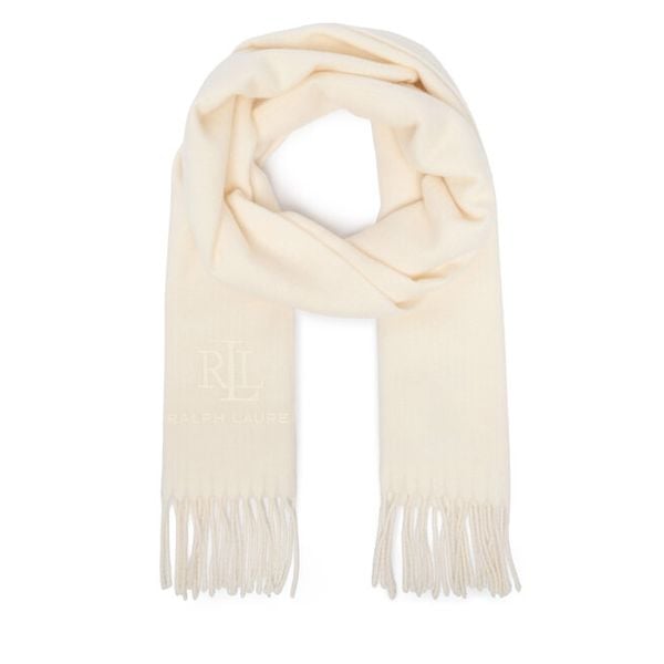 Szalik LAUREN RALPH LAUREN. Białe szaliki i kominy damskie Lauren Ralph Lauren, bez wzorów. Za 689.99 zł.