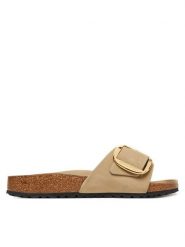 Birkenstock Klapki Madrid Big Buckle Hex 1030467 Brązowy. Brązowe klapki damskie Birkenstock, bez wzorów, ze skóry, bez obcasa. Za 469.99 zł.
