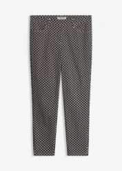 Spodnie 7/8 z bengaliny z domieszką stretchu. Niebieskie spodnie materiałowe damskie bonprix, bez wzorów, eleganckie. Za 122.99 zł.