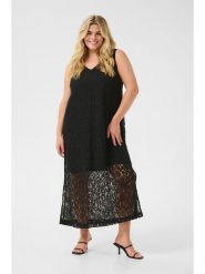 KAFFE curve Sukienka "Clorani" w kolorze czarnym rozmiar: 52. Czarne sukienki damskie KAFFE curve, bez wzorów, z koronki, bez kołnierzyka, bez ramiączek, maxi. Za 152.99 zł.