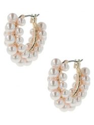 Otazu Pozłacane kolczyki-kreole z perłami rozmiar: onesize. Białe kolczyki damskie Otazu, z perłą, pozłacane. Za 161.34 zł.