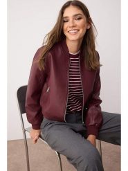 Trendyol Kurtka w kolorze fioletowym ze skóry syntetycznej rozmiar: M. Różowe kurtki damskie Trendyol, m, bez wzorów, ze skóry, bez kaptura. Za 78.99 zł.