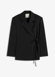 Żakiet oversize. Czarne marynarki i żakiety damskie bonprix, bez wzorów. Za 189.99 zł.