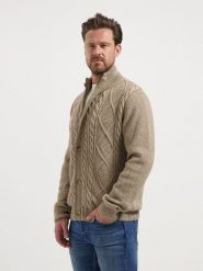 TRAVELIN' Kardigan w kolorze khaki rozmiar: XL. Brązowe kardigany męskie Travelin', xl, bez wzorów, bez kołnierzyka. Za 304.99 zł.