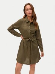 Vero Moda Sukienka koszulowa Elly 10334288 Zielony Regular Fit. Zielone sukienki damskie Vero Moda, xs, bez wzorów, z syntetyku, bez kołnierzyka, bez ramiączek, koszulowe. Za 179.99 zł.