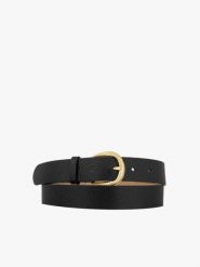 Czarny pasek z skóry licowej. Czarne paski damskie Ryłko, bez wzorów, ze skóry, eleganckie. Za 129.99 zł.