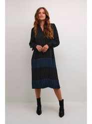 CULTURE Sukienka "Betty" w kolorze granatowo-czarnym rozmiar: XS. Czarne sukienki damskie Culture, xs, bez wzorów, bez kołnierzyka, bez ramiączek, midi, rozkloszowane. Za 173.99 zł.