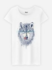 WOOOP Koszulka "Dinner Time" w kolorze białym rozmiar: S. Białe t-shirty damskie Wooop, s, bez wzorów, bez kołnierzyka. Za 79.21 zł.