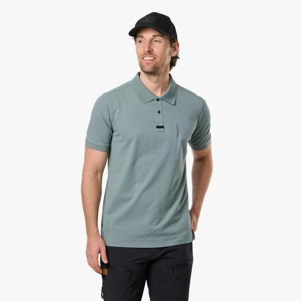 Koszulka Polo Z Krótkim Rękawem Mężczyzna Lofoten Szybkoschnący. Niebieskie koszulki polo męskie SWEDEMOUNT, m, bez wzorów, z bawełny, bez ramiączek. Za 169.99 zł.