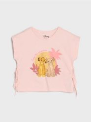Koszulka The Lion King - różowy. Czerwone koszulki dziewczęce Sinsay, l, bez wzorów, bez ramiączek. Za 15.99 zł.