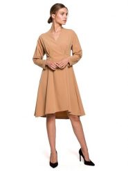 Stylove Sukienka w kolorze beżowym rozmiar: L. Brązowe sukienki damskie Stylove, l, bez wzorów, bez kołnierzyka, bez ramiączek, midi. Za 82.99 zł.