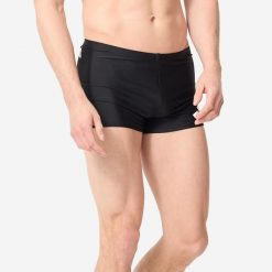 Bokserki pływackie męskie ADIDAS. Czarne kąpielówki męskie Adidas, m, bez wzorów, z elastanu, na fitness i siłownię. W wyprzedaży za 79.99 zł.