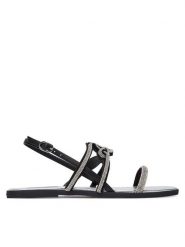 KARL LAGERFELD Sandały Olympia II KL87425C Czarny. Czarne sandały damskie Karl Lagerfeld, bez wzorów, ze skóry, bez obcasa, na płaskiej podeszwie. Za 568.99 zł.