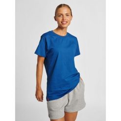 Koszulka damska Hummel Red Heavy. Niebieskie t-shirty damskie HUMMEL, s, bez wzorów, z bawełny, bez kołnierzyka. Za 117.00 zł.