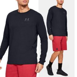 Koszulka longsleeve fitness męska UNDER ARMOUR z długim rękawem. Czarne t-shirty sportowe męskie Under Armour, m, bez ramiączek, do biegania. W wyprzedaży za 109.00 zł.