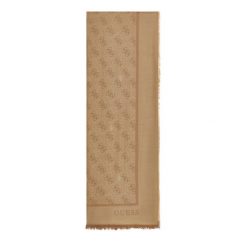 Szal Guess. Brązowe szaliki i kominy damskie Guess, z aplikacjami. Za 234.99 zł.