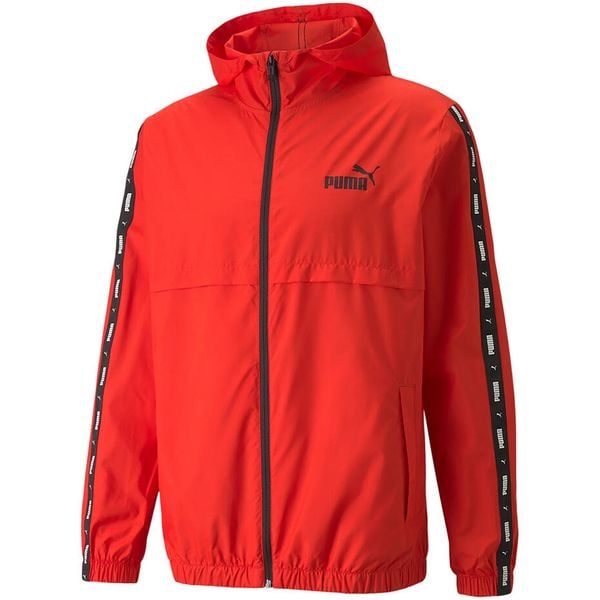 Kurtka męska Puma ESS+TAPE Windbreaker. Czerwone kurtki męskie Puma, l, bez wzorów, sportowe, bez kaptura. Za 187.00 zł.