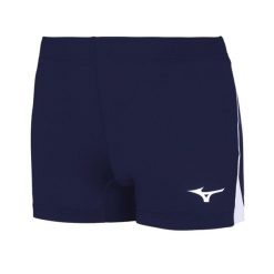 Spodenki siatkarskie damskie Mizuno High-Kyu Tight Navy. Niebieskie szorty damskie Mizuno, bez wzorów, z materiału, sportowe. Za 69.99 zł.
