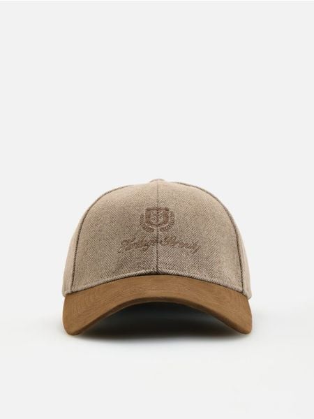 Czapka baseball z wełną - brązowy. Brązowe czapki męskie Reserved, bez wzorów, z wełny. Za 79.99 zł.