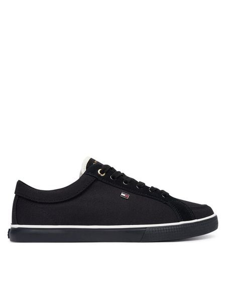 Tommy Hilfiger Tenisówki Th Low FW0FW09390 Czarny. Czarne trampki i tenisówki damskie Tommy Hilfiger, bez wzorów, z materiału. Za 329.99 zł.