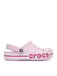 Crocs Klapki Bayaband Clog 205089-6TG Różowy jasny. Czerwone klapki damskie Crocs, bez wzorów, z tworzywa sztucznego, bez obcasa. Za 229.99 zł.