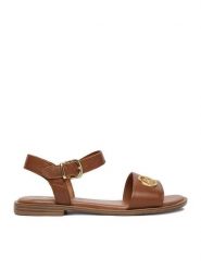 Beverly Hills Polo Club Sandały EO-WI16-BAGA-02 Brązowy. Brązowe sandały damskie Beverly Hills Polo Club, bez wzorów, ze skóry, bez obcasa, na płaskiej podeszwie. Za 249.99 zł.