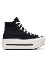 Converse Trampki Chuck Taylor All Star Lift Double Stack Lace A20780C Czarny. Czarne trampki i tenisówki damskie Converse, bez wzorów, z materiału. Za 449.99 zł.