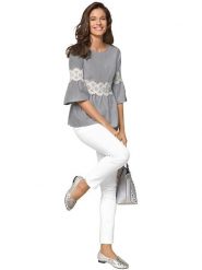 Heine Spodnie w kolorze białym rozmiar: 46. Białe spodnie materiałowe damskie Heine, bez wzorów, z materiału. Za 217.99 zł.