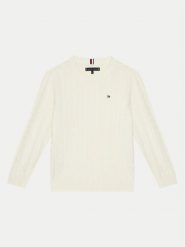 Tommy Hilfiger Sweter KB0KB09348 Écru Regular Fit. Swetry chłopięce Tommy Hilfiger, bez wzorów, z bawełny, bez kołnierzyka. Za 189.99 zł.