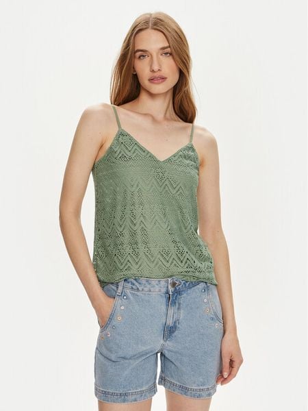 Vero Moda Top Maya 10304453 Zielony Regular Fit. Zielone topy damskie Vero Moda, m, bez wzorów, z syntetyku, bez ramiączek. Za 69.99 zł.