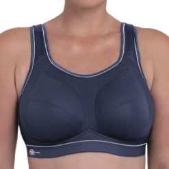Stanik do biegania extreme control plus z wysoki poziomem podtrzymywania. Czarne biustonosze ANITA ACTIVE, bez wzorów, z elastanu. Za 476.00 zł.