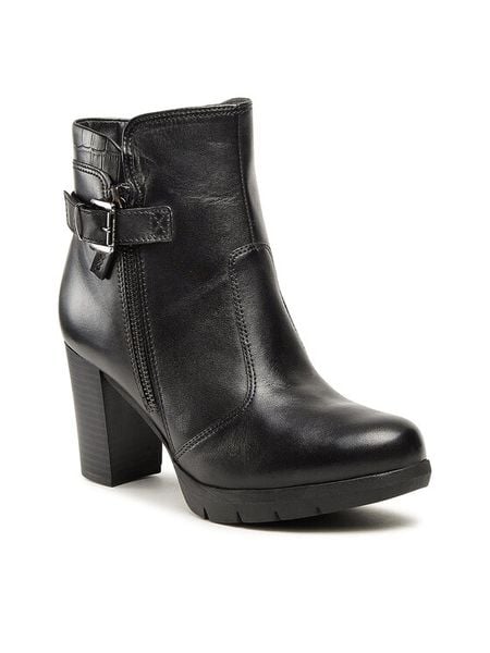 Lasocki Botki WB-TIZIANA-AW22-11 Czarny. Czarne botki damskie Lasocki, ze skóry, bez obcasa, na słupku, bez zapięcia. Za 329.99 zł.