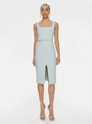 Elisabetta Franchi Sukienka koktajlowa AB-538-41E2-V380 Zielony Slim Fit. Zielone sukienki damskie Elisabetta Franchi, bez wzorów, z syntetyku, wizytowe, bez kołnierzyka, bez ramiączek. Za 2,509.00 zł.