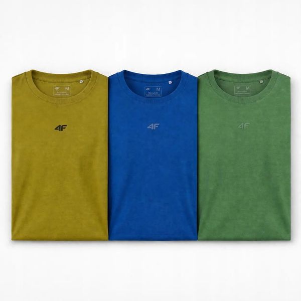 KOSZULKA MĘSKA T-SHIRT 4F KOMPLET LIMITOWANY ZESTAW 3 SZTUKI M M3947 SS26. T-shirty męskie 4f, m, bez wzorów, z bawełny, bez kołnierzyka. Za 164.98 zł.