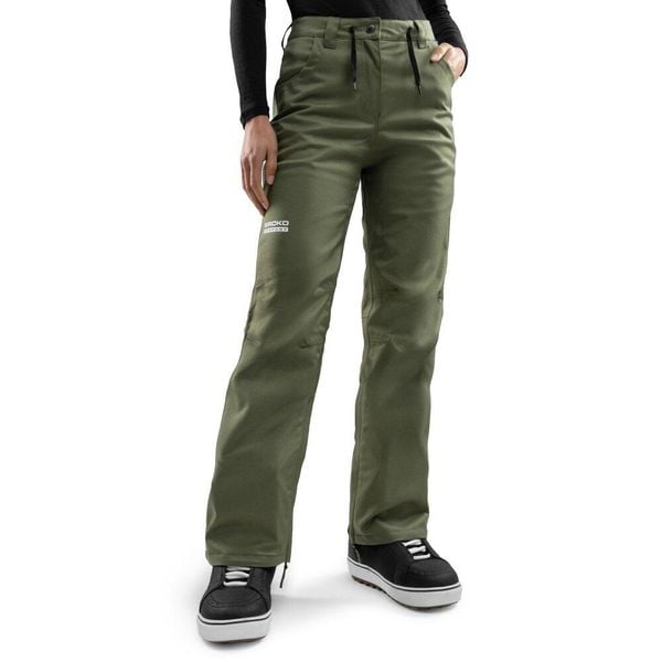 Spodnie snowboardowe hardshell damskie P2-W Taiga. Zielone spodnie materiałowe damskie SIROKO, bez wzorów, z hardshellu, sportowe. Za 425.00 zł.