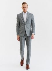 PAKO LORENTE – Szare spodnie garniturowe z wełną. Szare spodnie wizytowe męskie Pako Lorente, z elastanu. Za 399.99 zł.