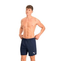 Kąpielówki męskie Puma Mid Shorts. Niebieskie kąpielówki męskie Puma, m, bez wzorów, z materiału, do pływania. Za 199.60 zł.