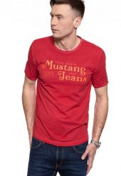 MĘSKI T-SHIRT MUSTANG ALEX C PRINT CPD 1009040 7202. T-shirty męskie Mustang, m, bez wzorów, bez kołnierzyka. W wyprzedaży za 39.99 zł.