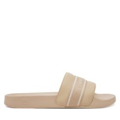 Klapki Tommy Hilfiger. Brązowe klapki damskie Tommy Hilfiger, bez wzorów, bez obcasa. Za 139.99 zł.