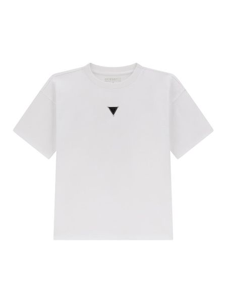 Guess T-Shirt L5BI16 KCNQ4 Biały Regular Fit. Białe t-shirty chłopięce Guess, z aplikacjami, z bawełny, bez ramiączek. Za 76.99 zł.