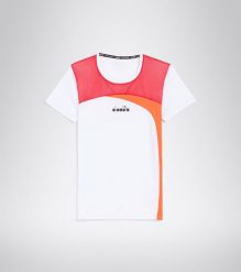 Koszulka do tenisa z krótkim rekawem damska Diadora L. SS T-SHIRT optical white. Białe t-shirty damskie Diadora, l, bez wzorów, z materiału, bez kołnierzyka. Za 49.99 zł.