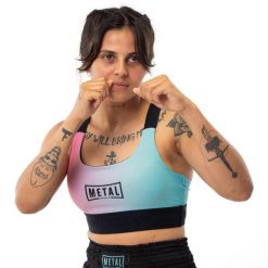 Biustonosz dla kobiet Metal Boxe Vice. Czerwone biustonosze sportowe damskie METAL BOXE, bez wzorów, z materiału. Za 147.00 zł.