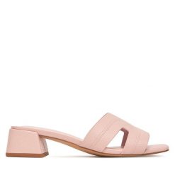 Klapki JENNY. Czerwone klapki damskie Jenny, bez wzorów, bez obcasa. Za 129.99 zł.