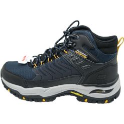 Buty trekkingowe męskie Skechers 204634NVBK. Niebieskie buty trekkingowe męskie Skechers, z materiału, bez zapięcia, trekkingowe. Za 625.00 zł.