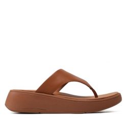 Japonki FitFlop. Brązowe klapki damskie FitFlop, bez wzorów, bez obcasa. Za 319.99 zł.