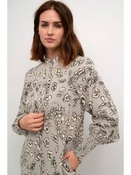 Kaffe Sukienka w kolorze jasnoszaro-kremowym rozmiar: 38. Brązowe sukienki damskie Kaffe, bez wzorów, z bawełny, bez kołnierzyka, bez ramiączek, midi. Za 144.24 zł.